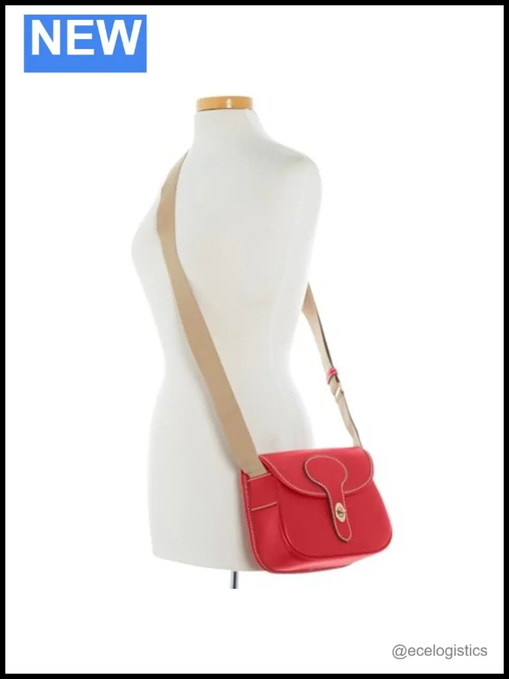Dooney & Bourke Leather Crossbody Saddle Bag with Adjustable Strap